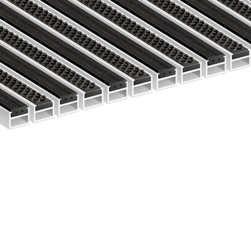 Алюминиевая грязезащитная решетка СТРОНГ резина+щетка