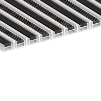 Алюминиевая грязезащитная решетка СТРОНГ резина+щетка+скребок