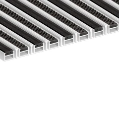 Алюминиевая грязезащитная решетка СТРОНГ резина+щетка+скребок