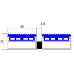 Алюминиевая грязезащитная решетка СТАНДАРТ 40 резина