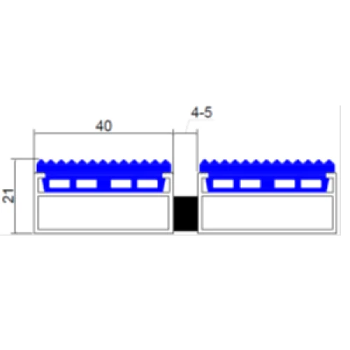 Алюминиевая грязезащитная решетка СТАНДАРТ 40 резина