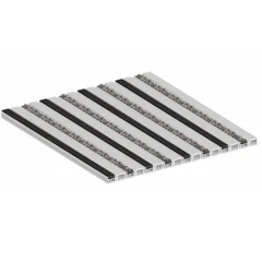 Алюминиевая грязезащитная решетка СТАНДАРТ резина+ворс+широкий скребок