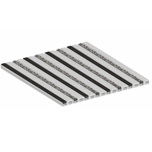 Алюминиевая грязезащитная решетка СТАНДАРТ резина+ворс+широкий скребок