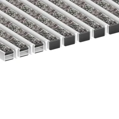 Алюминиевая грязезащитная решетка ПРЕМИУМ ворс+скребок