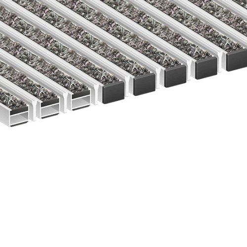 Алюминиевая грязезащитная решетка ПРЕМИУМ ворс+скребок