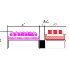 Алюминиевая грязезащитная решетка СТАНДАРТ 40 ворс+щетка