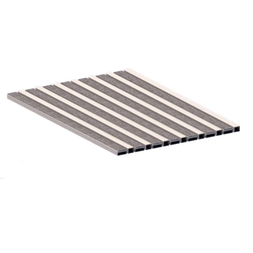 Алюминиевая грязезащитная решетка СТАНДАРТ 40 ворс+широкий скребок