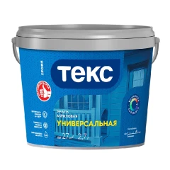 Эмаль универсальная Текс акриловая глянцевая А 2,7 л