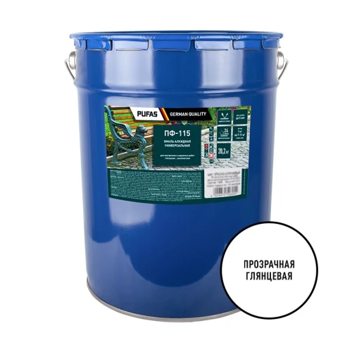 Эмаль Pufas ПФ-115 ГОСТ основа С глянцевая 15 л