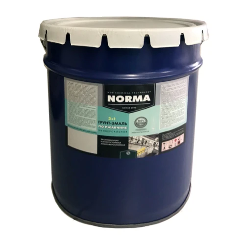 Грунт-эмаль Novocolor 3 в 1 матовая белая 20 кг