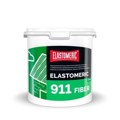Гидроизоляционная мастика с фиброволокном Elastomeric 911 Fiber, красный рубин 3 кг