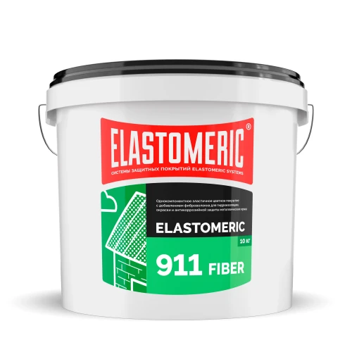 Гидроизоляционная мастика с фиброволокном Elastomeric 911 Fiber, сигнально-синий 10 кг