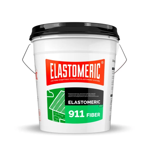 Гидроизоляционная мастика с фиброволокном Elastomeric 911 Fiber, сигнально-серый 20 кг