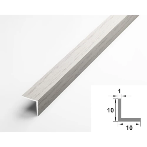 Алюминиевый декоративный уголок УП 01-27.2700.5105, 10х10, 2700мм, дуб арктик