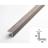 Алюминиевый декоративный уголок УП 01-27.2700.545, 10х10, 2700мм, дуб дымчатый