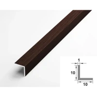 Алюминиевый декоративный уголок УП 01-27.2700.595, 10х10, 2700мм, дуб венге