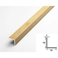 Алюминиевый декоративный уголок УП 04-27.2700.581, 15х15, 2700мм, сосна