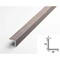 Алюминиевый декоративный уголок УП 04-27.2700.587, 15х15, 2700мм, дуб беленый