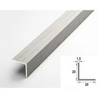 Алюминиевый декоративный уголок УП 06-27.2700.5105, 20х20, 2700мм, дуб арктик