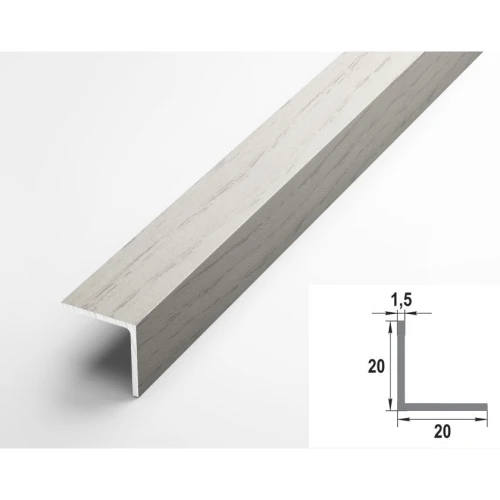 Алюминиевый декоративный уголок УП 06-27.2700.5105, 20х20, 2700мм, дуб арктик