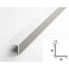 Алюминиевый декоративный уголок УП 06-27.2700.516, 20х20, 2700мм, белый