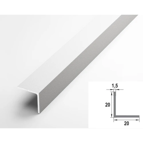 Алюминиевый декоративный уголок УП 06-27.2700.516, 20х20, 2700мм, белый