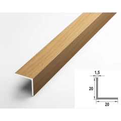 Алюминиевый декоративный уголок УП 06-27.2700.584, 20х20, 2700мм, дуб универсальный