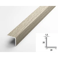 Алюминиевый декоративный уголок УП 06-27.2700.584, 20х20, 2700мм, дуб беленый