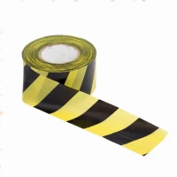 Лента сигнальная оградительная ЛО-250 Стандарт жёлто-чёрная 75мм/50мкм, 250 м