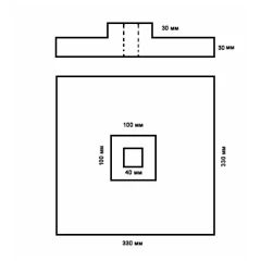 Подставка для вехи полимерпесчаная 330х330х60 мм (6,5 кг)